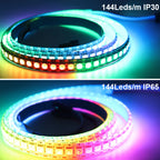 WS2811 WS2812B WS2813 WS2815 5050RGBIC Smart LED Strip Lights Individually Addressable IC  30/60/144Pixels/Leds/m Light DC5V/12V