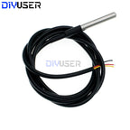 DS18B20 Temperature Sensor Waterproof Probe 100cm Cable, -55°C to +125°C, Stainless Steel