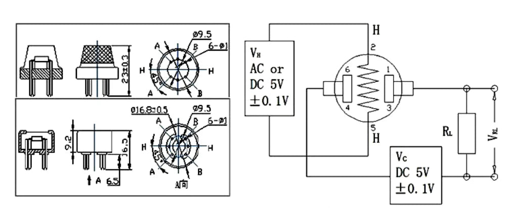 1PCS Gas Sensor MQ-2 MQ-3 MQ-4 MQ-5 MQ-6 MQ-7 MQ-8 MQ-9 Detection Smoke methane liquefied Gas Sensor Module