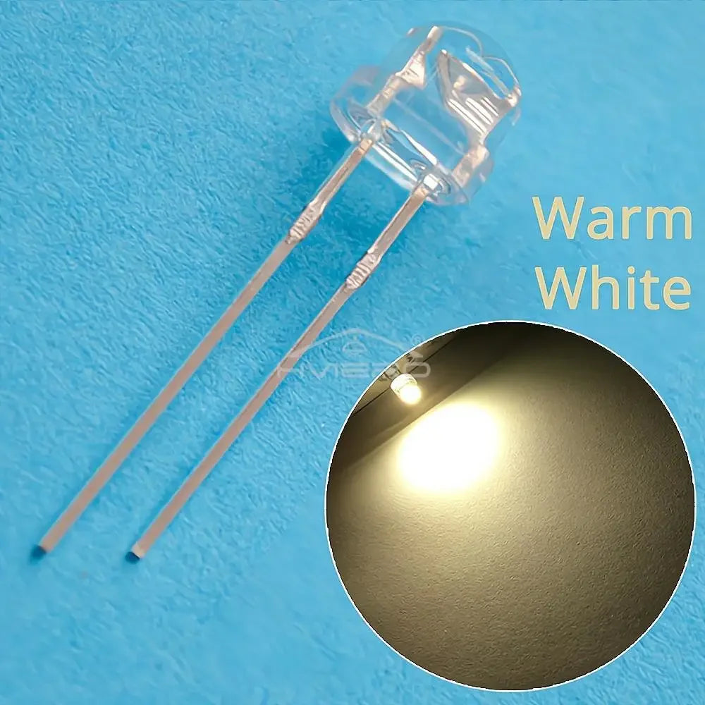 F5 5mm Straw Mini Hat Emitting Diode Ultra Bright Water Clear Light Bead White Blue Green Yellow Red Wide Angle LED Bulb