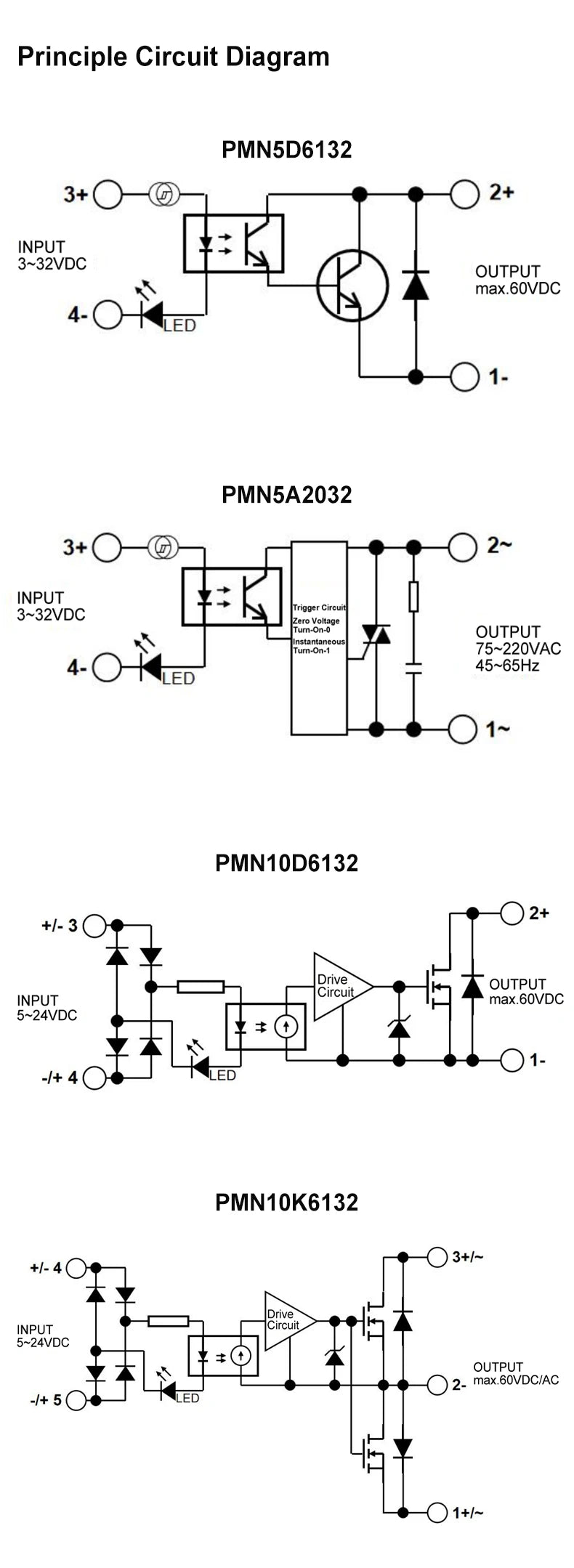 ENMG PLC Interface Module RT- PMN - Solid State Relay (SSR) Module for DC-Controlled AC Loads, DC Power Operated Flame Retardant