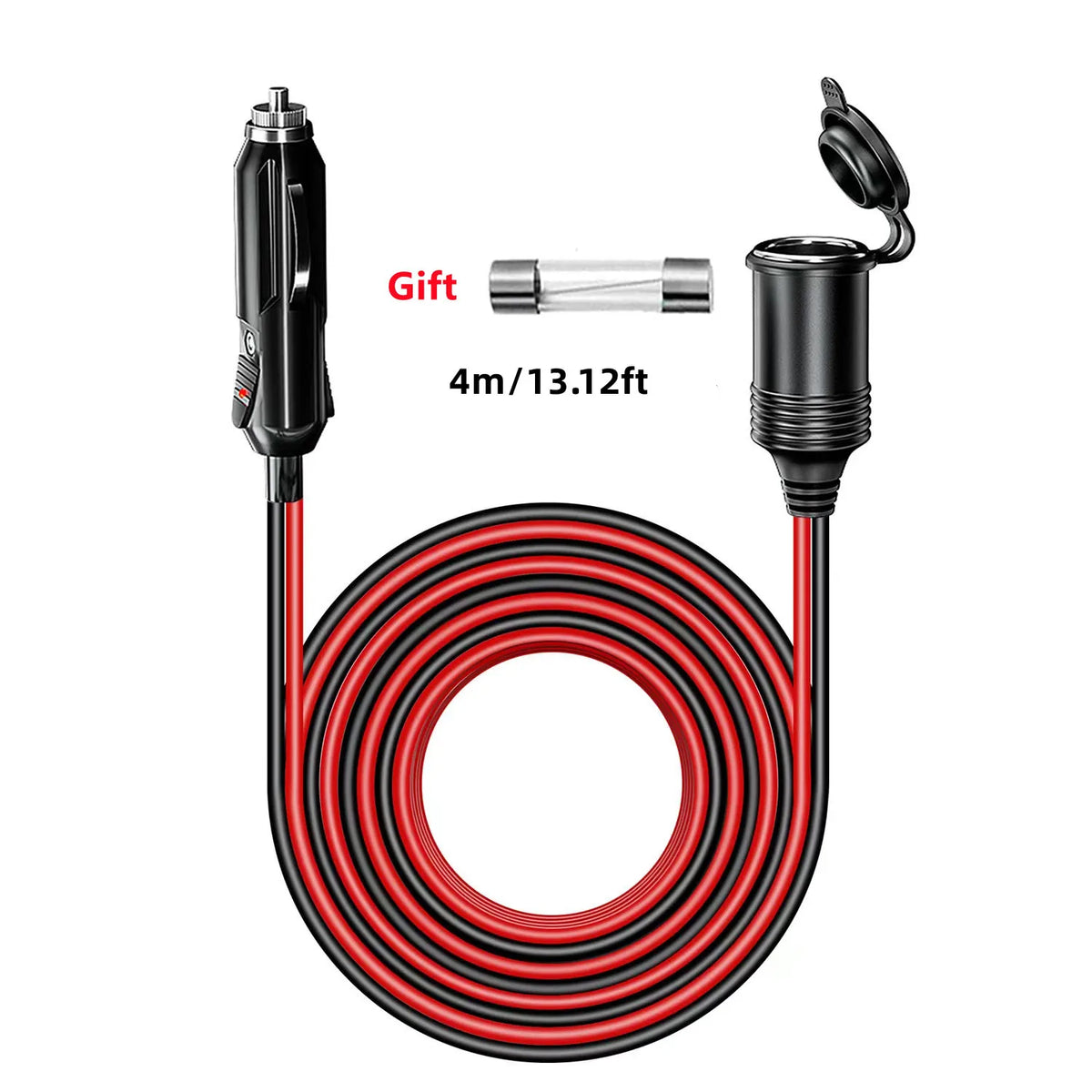 12/24V SAE to SAE Extension Cable Quick Connector Harness SAE Connector, with SAE Polarity Backup Adapter and 15A Backup Fuse