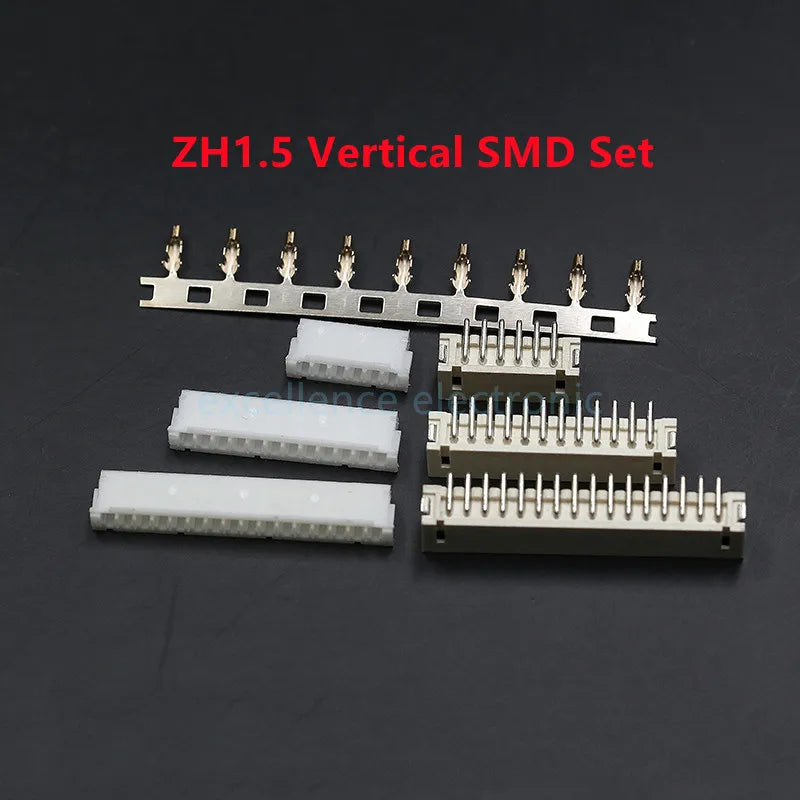 5sets GH1.25 SH1.0 JST1.25 PH2.0 XH2.54 SH/JST/ZH/PH/XH Horizontal / Vertical SMD Pin Header + Housing + Terminal Set 2.54mm