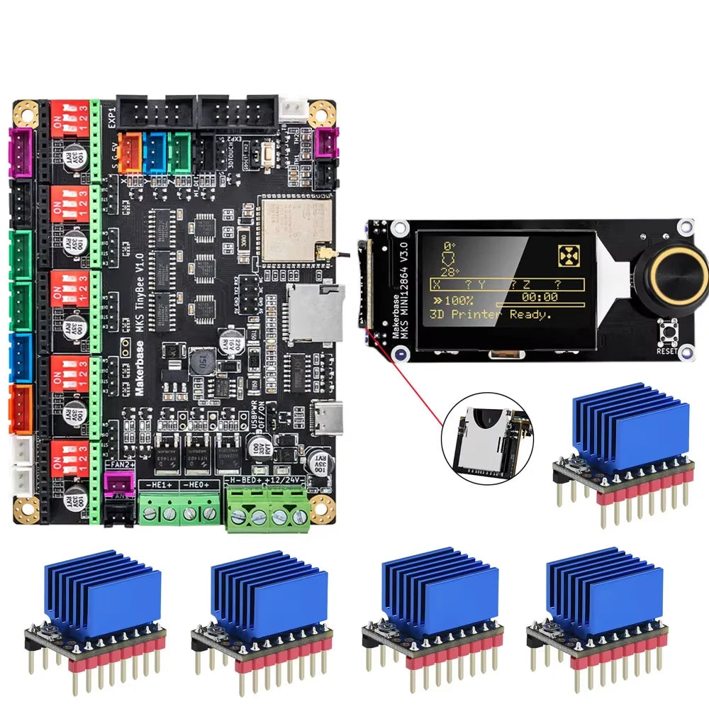 Makerbase MKS TinyBee Motherboard 3D Printer Parts Control Board ESP32 3D Touch TFT35 Screen Wifi Control A4988 TMC2209 Driver
