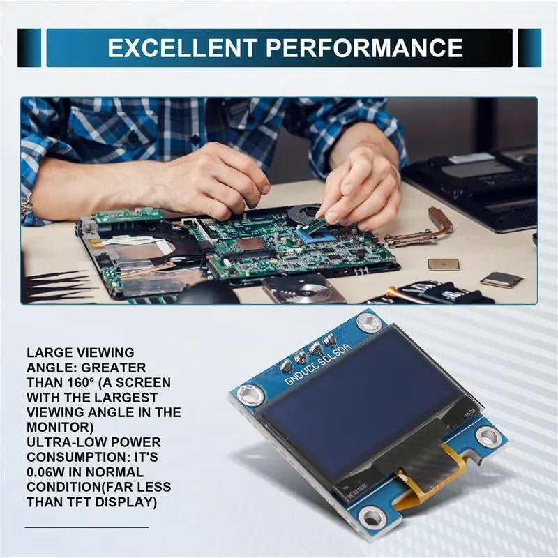 A12E-0.96 Inch IIC I2C Serial GND 128X64 OLED LCD LED Display Module SSD1306 For Arduino Kit