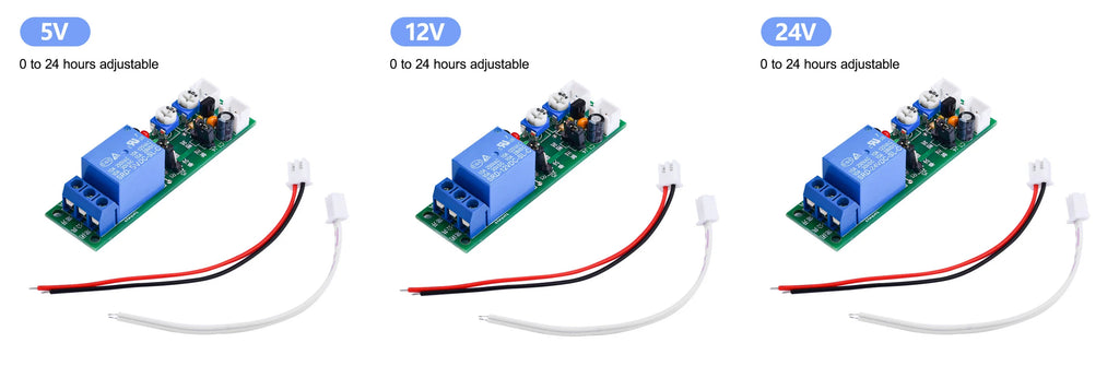 JK11 0-24H Cycle dual-Adjustable Timer Delay On/Off Switch Relay DC 5V 12V 24V Timer Delay Relay Module Electronic Component