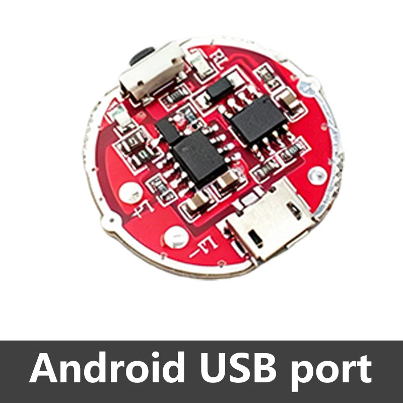 Micro USB & Type-C Dual Interface Side Press Flashlight Driver Board 3-Speed Dimming Constant Current Circuit Board
