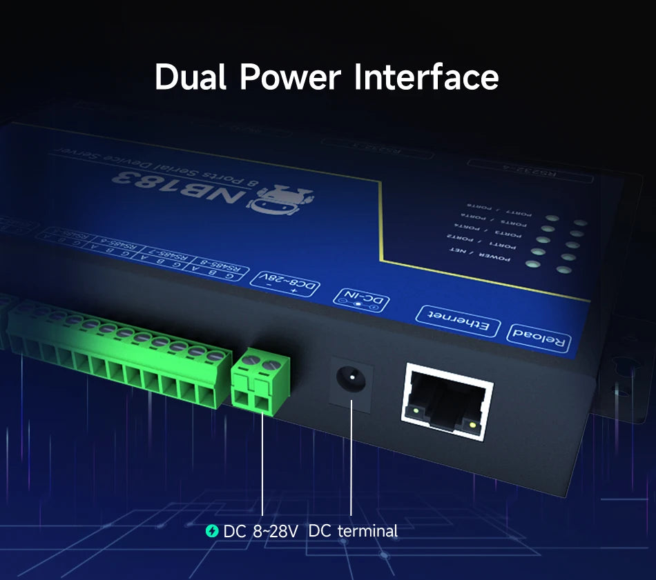 Modbus Gateway RS485 RS232 to RJ45 Serial Server Ethernet Transparent Transmission NB183S TCP UDP MQTT HTTP Watchdog