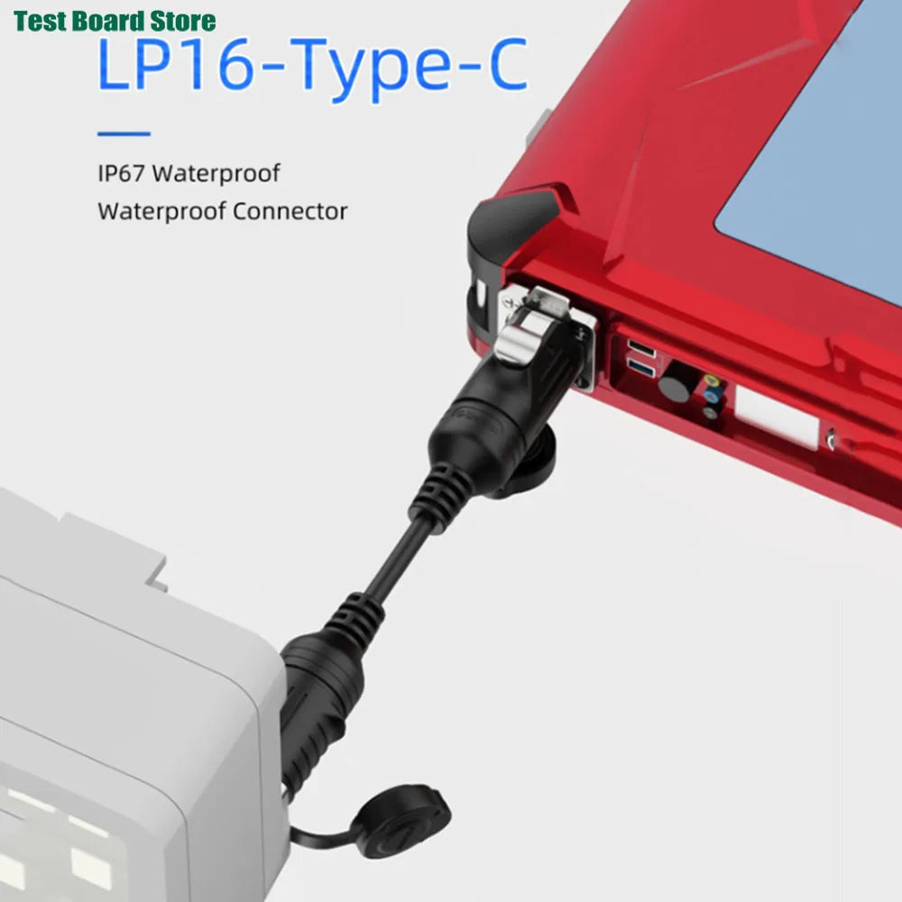 EW-LP16 Type-C USB 3.1 Female Socket Rear Nut Locking Jack Panel Mount Connector Waterproof Fast Charging Data Wire Cable 5A