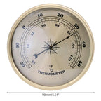 Diameter 90mm Gold Frame Wall Hanging Thermometer Alarm Clock Hygrometer Thermometer Barometer for Laboratories