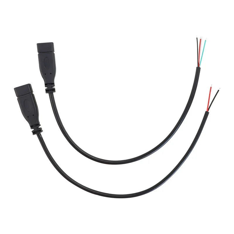 DIY Repair Welding Cable 2 Wire 4 Wires Type C USB 2.0 Elbow Head Male Female Jack 4pin/2pin Type-C Male Extension Cable 0.25M