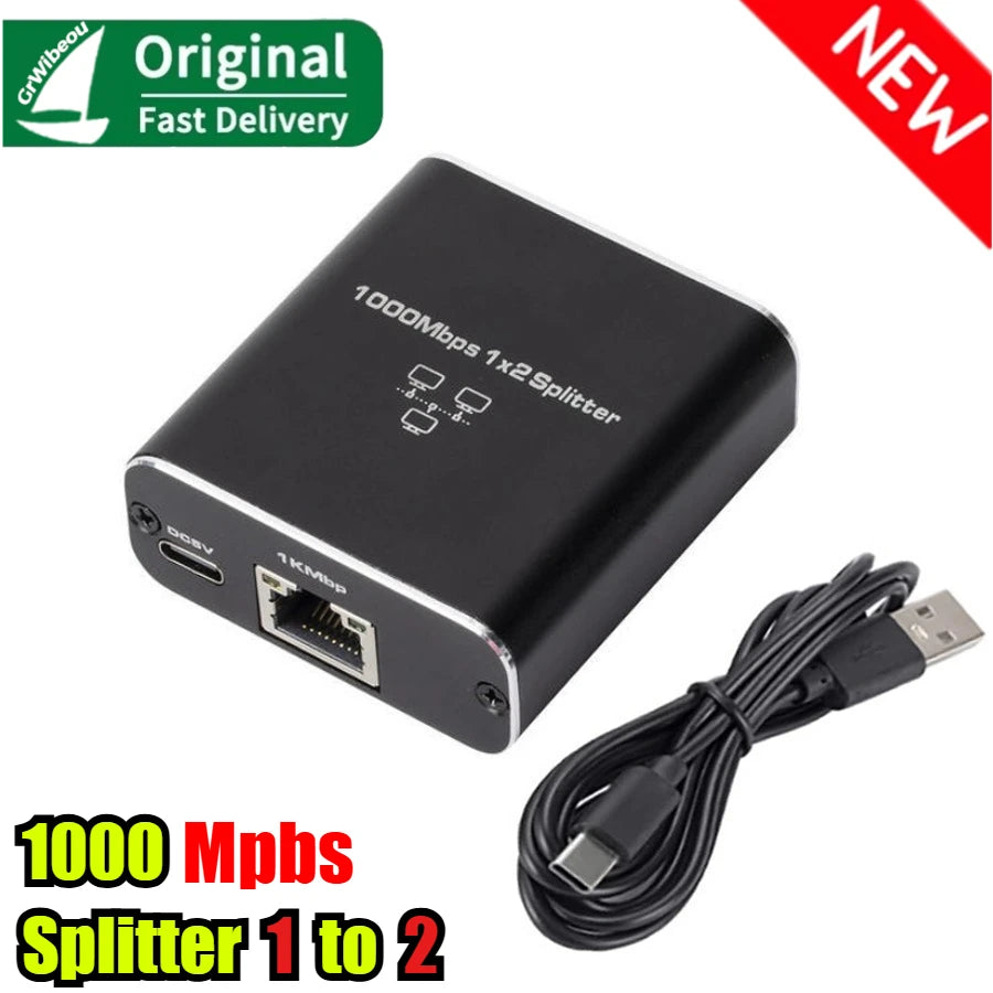 Gigabit Ethernet Splitter 1 To 2/3/4 1000Mbps RJ45 LAN Internet Splitter for PC Laptop Nintendo Switch Router TV Box Digital TV