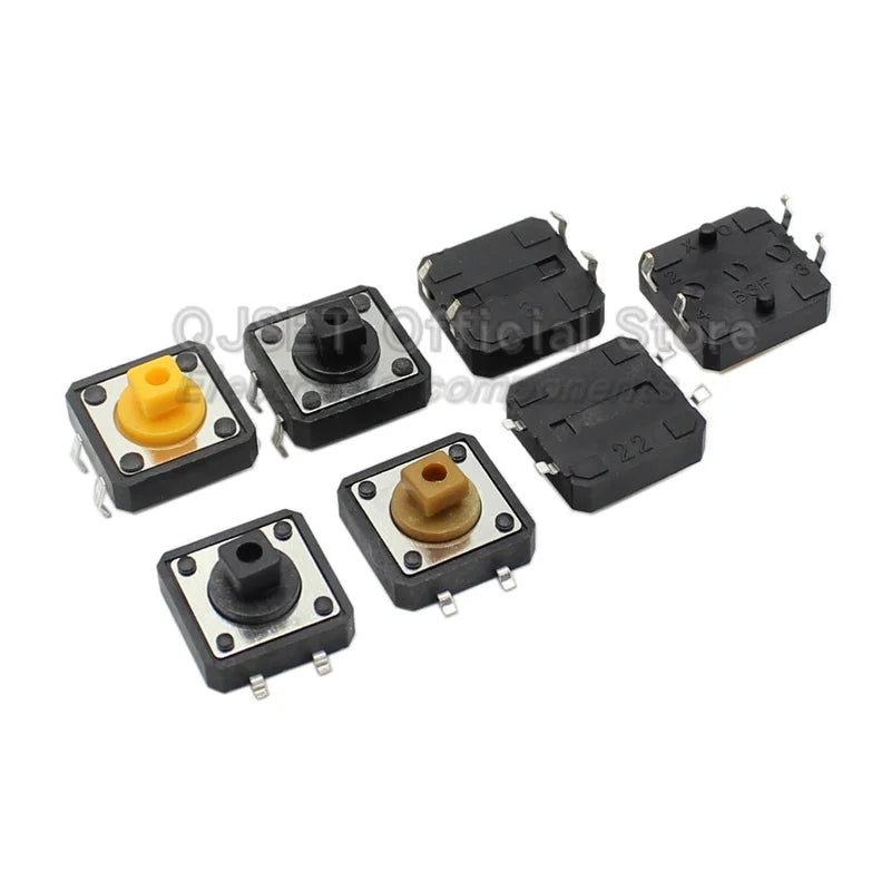 20 Pcs Tactile Pushbutton Switch 12*12*7.3MM Micro Switch Pushbutton A14 A24 Pushbutton Cover 12x12x7.3MM Square Head Pushbutton