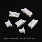 50Pcs JST SH1.0 1.0mm Pitch Male / Female Housing Connector 2P 3P 4P 5P 6P 7P 8P 9P 10Pin Vertical/Horizontal Type Socket Shell