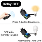 QIACHIP 433MHz Wireless Remote Control Switch Dry Contacts RF Relay Module DC 5V 12V 24V 48V 60V Remote Controls Gate Door Light