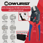 Ratchet Quick-Change Crimping Pliers SN-68 with 6 Jaws for Automotive Terminals, Dupont Terminals, Wire Crimping Tool Kit