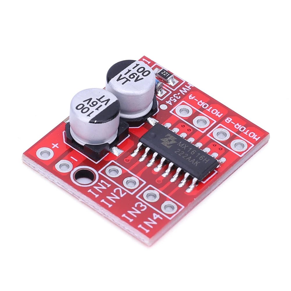 L298N DC Motor Driver Module Dual H Bridge Mini Dual Stepper Motor Development Board Two Channel Reversing PWM Speed for Arduino