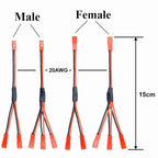 JST Plug Splitter,JST Male Female Cable,JST Y Parallel Adapter Splitter Harness For Traxxas TRX-4 1/10 RC Car Crawler ESC