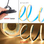 DC 5V LED COB Strip Light USB High Density Linear Lighting 320LED Flexible Tape Lights Warm Natural White Red Blue Green Decor
