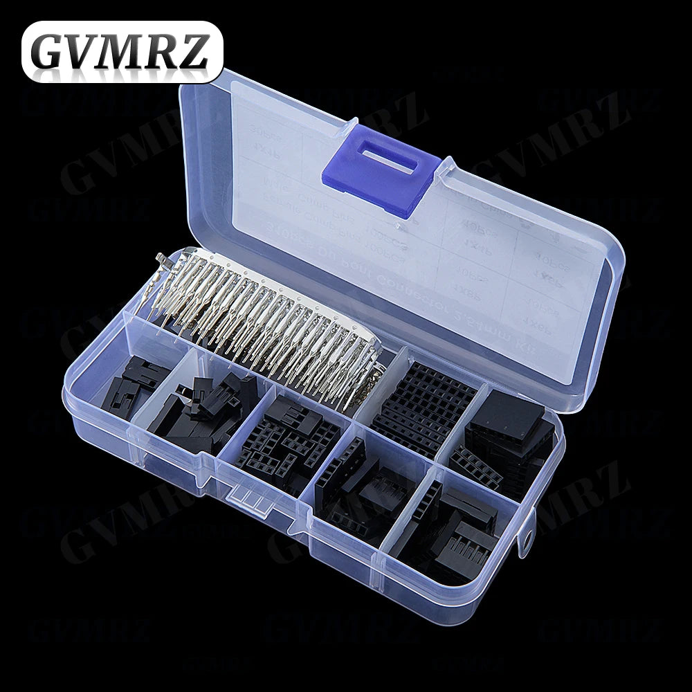 310PCS/BOX 2.54mm Male+Female Dupont Wire Jumper Line Cable 1/2/3/4/5/6/8 Pin Header Connector Housing Electronic DIY Kit 310Pcs