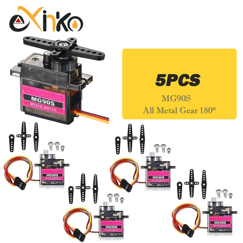 1-10pcs MG90S Servo All Metal Gear 9g SG90 Upgraded Version For Helicopter Plane Boat Car Trex 450 RC Robot 180/360 Degree