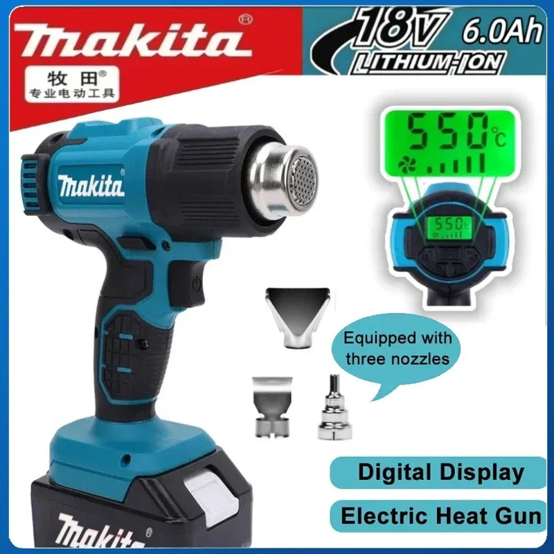 Makita Gun Industrial Handheld Electric Heat Gun Temperatures Heat Gun Cordless Hot Air Adjustable 18V Battery