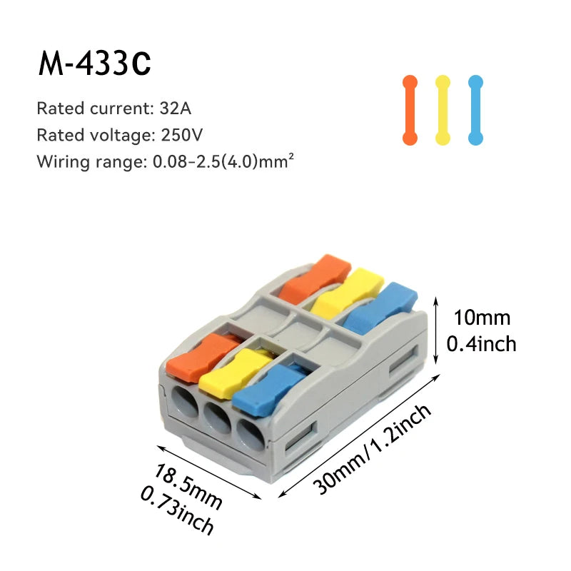 10/50pcs Wire Connector Spliceable Hard Wire Direct Insertion Multi Input And Multi Output Fast Wiring Terminal Block