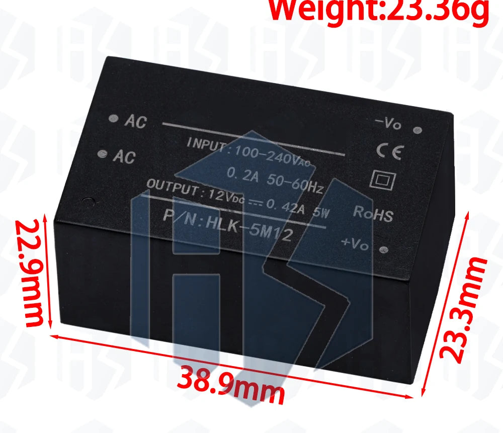 HLK‑PM01/PM03/PM12 Mini Isolated AC‑DC Power Supply Module 220V Input to 5V/3.3V/12V Output for Smart Home