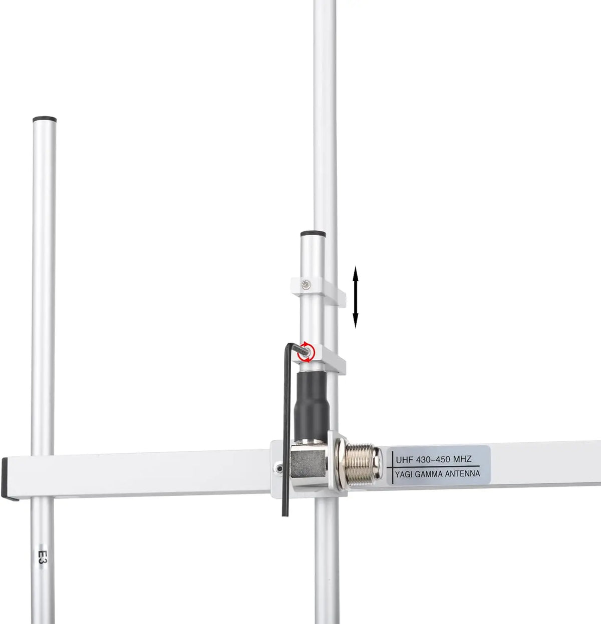 9‑Element UHF Yagi Gamma Antenna, Tunable 430‑450MHz 13dBi High Gain, SO239 for Base Station Radio Repeater Signal Boost