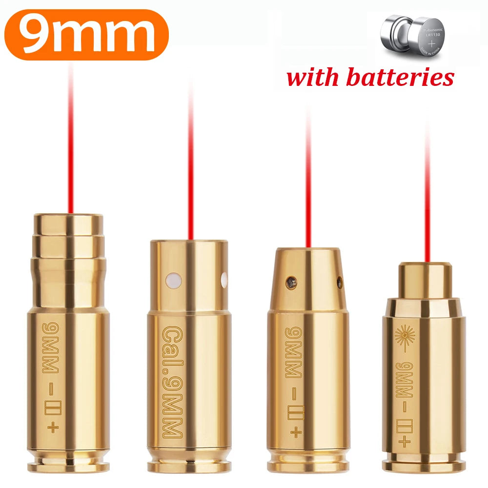 Red Dot Laser Brass Boresighter CAL .223/5.56/9mm/308/7.62/.45/30-06 Cartridge Boresight for Rifle Scope Hunting Gun Accessories