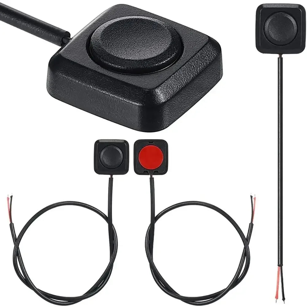 Momentary Push Button Switch ON/OFF 12V/24V  Surface Mount Mini Round Black Button for Horn, Doorbell, Temporary Control