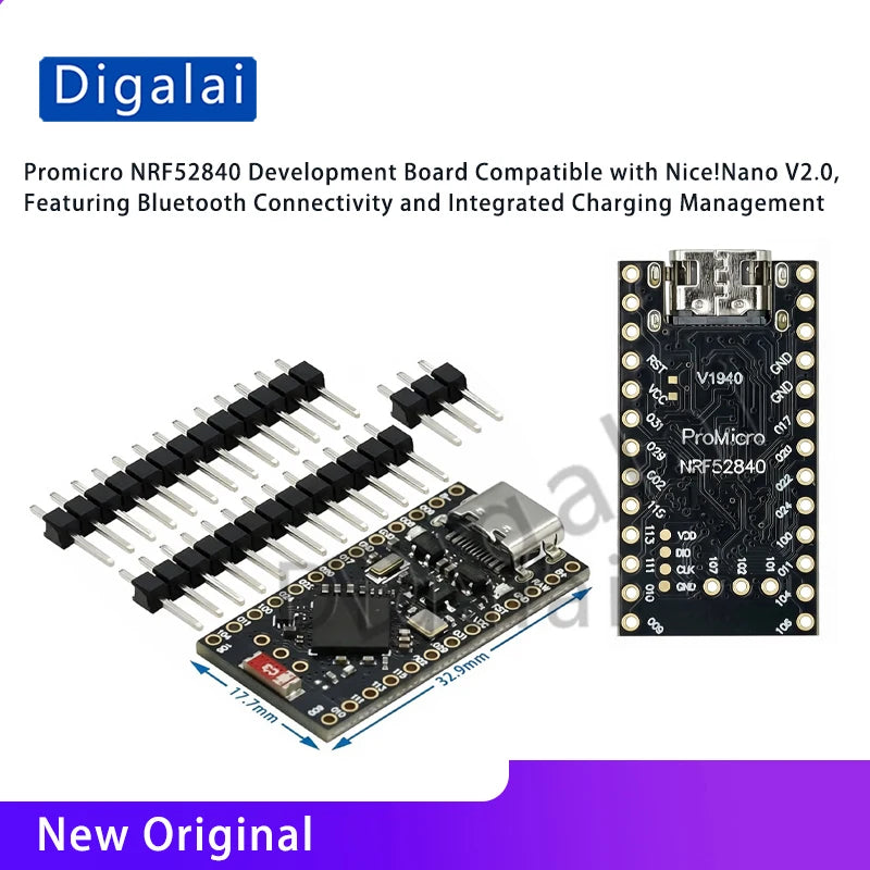 Promicro NRF52840 Development Board Compatible with nice!nano V2.0, Bluetooth and Charging Management