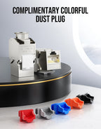 AMPCOM CAT7 RJ45 Keystone Jack, STP Shielded Tool Free Self-Locking CAT8 Cat6a Keystone Zinc Alloy RJ45 Module Coupler Adapter