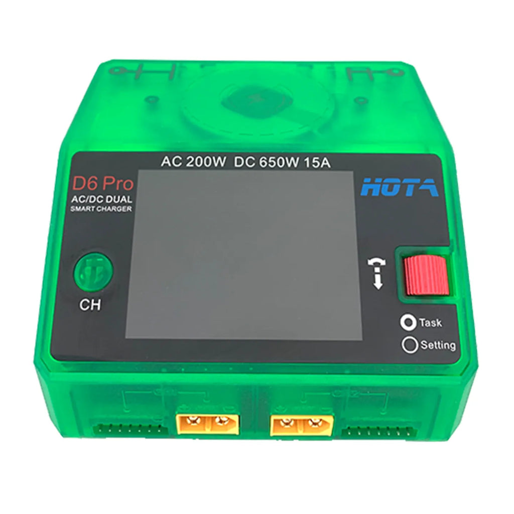 HOTA D6 Pro AC/DC Dual Channel Smart Balance Charger AC200W DC650W 15A for LiPo LiHV NiMH NiCd RC Drone