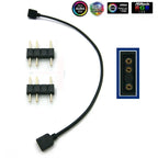 5-24V 3 Pin RGB Connector 1 To 1 2 3 4 5 3pin Wire Splitter Extension Cable for Computer Fan Motherboard AURA RGB LED Tape Light