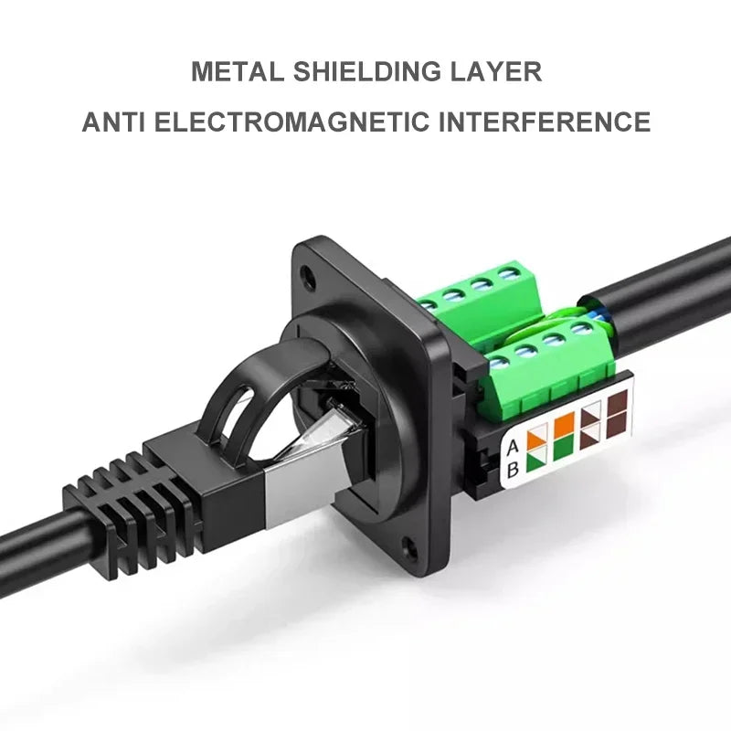 CAT5E RJ45 Network Cable Socket RJ45 Panel Installation Module Shielded Solder-free Network Cable Extender Cat 5 Panel Connector
