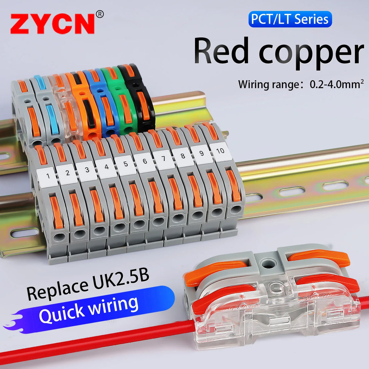 10/20Pcs Din Rail Quick Connector 211 Universal Mini Wire Compact Copper Conductor Cable Push-in Butt 0.08-4mm² Terminal Block