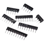 10pcs 9PIN 8PIN 7PIN 6PIN 5PIN Exclusion Network Resistor Array DIP 100 220 470 680 1K 1.2K 1.5K 2K 2.2K 4.7K 5.1K 10K 100K ohm