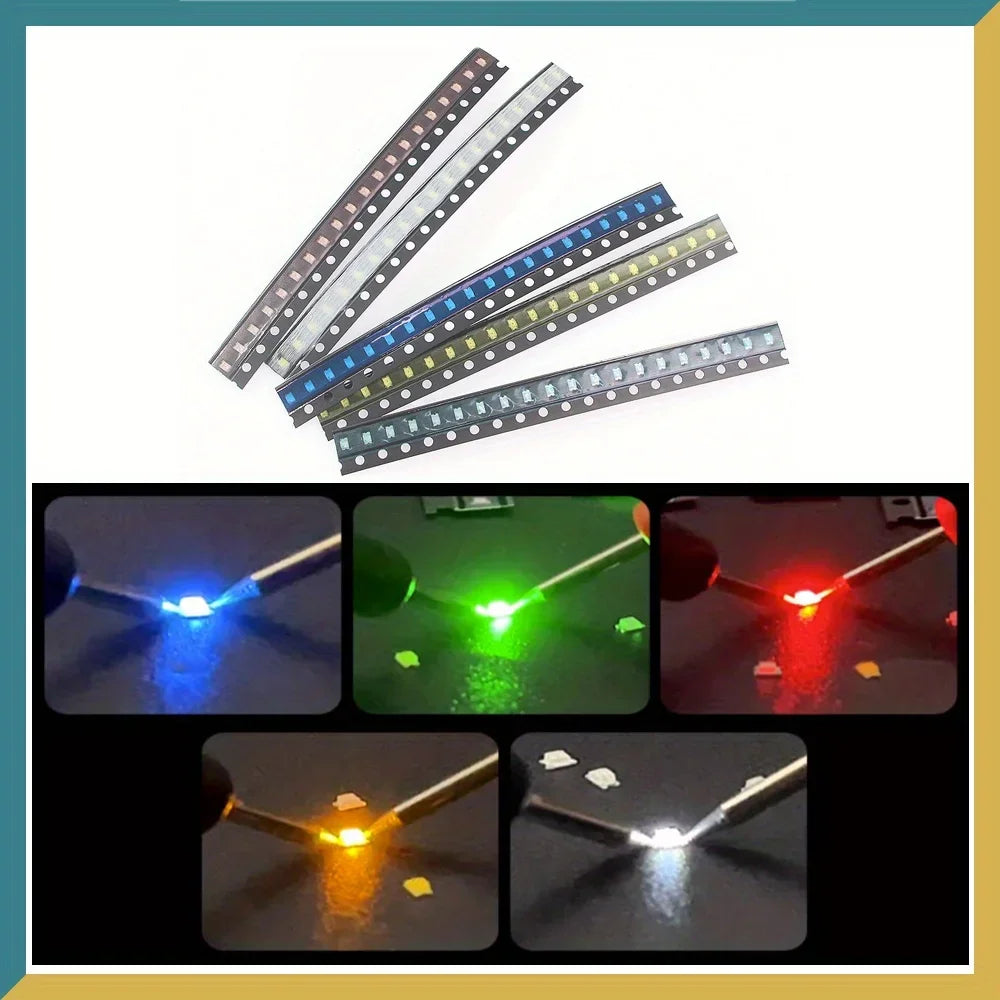 100pcs SMD LED 0603& 0805 5-color White Yellow Red Blue Green Digital Products LED Display Screens Electronic Diy Accessories
