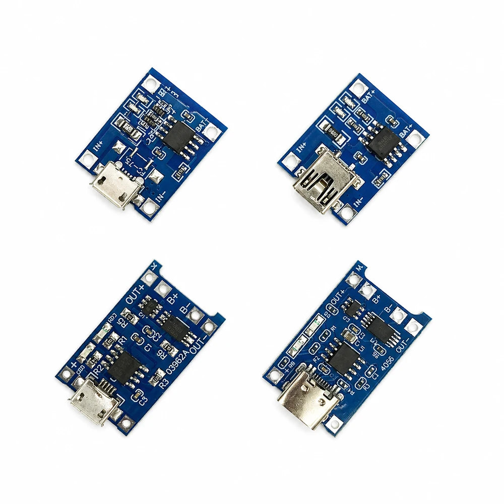 1/3/5pcs Type-C Micro Mini USB 5V 1A 18650 TP4056 Lithium Battery Charger Module Charging Board With Protection Dual Functions