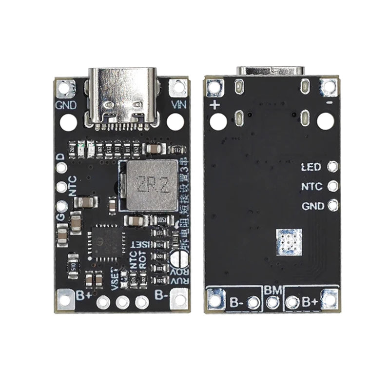 Lithium Battery Charging Boost Module With Balanced Support Fast Charge With Indicator Type-C USB 2/3S BMS 15W 8.4V 12.6V 1.5A