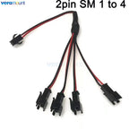 2Pin 3Pin 4Pin SM Splitter Connector 1 to 2 3 4 LED Connector JST Male Female Connector Wire Cable For WS2812 LED Strip Light