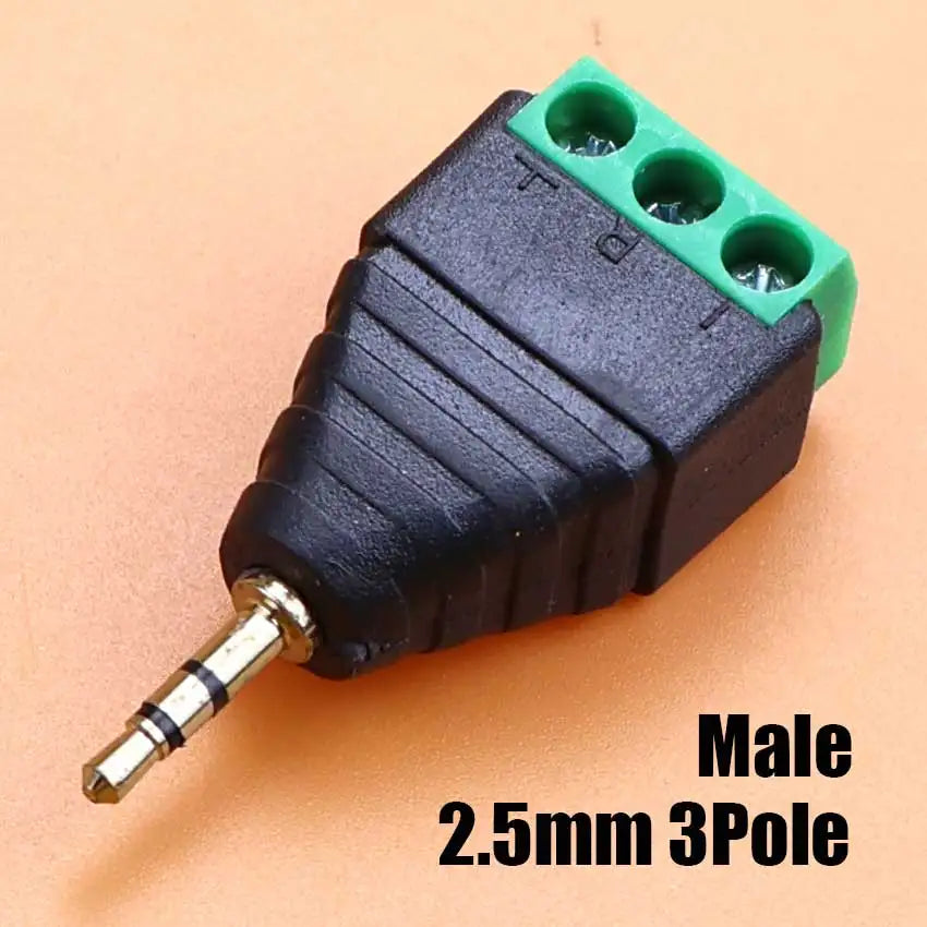 3.5mm 2.5mm 2/3/4 Pole Male Female Socket To Solderless Screw Terminal Adapter Plug Mono Stereo Headphone Audio Jack Connector