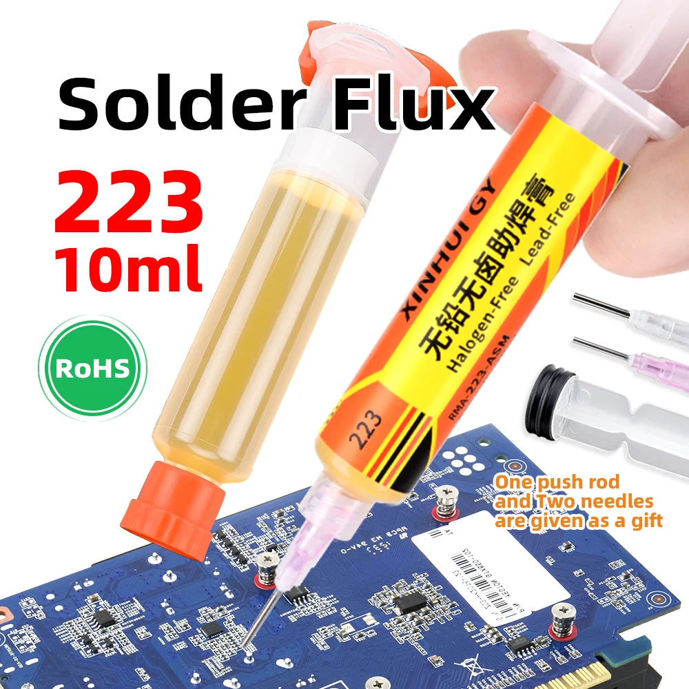 BGA Repair RMA-223 Lead-Free Halogen-Free Flux for Reflow Soldering with Low Smoke and Odor-Free Flux