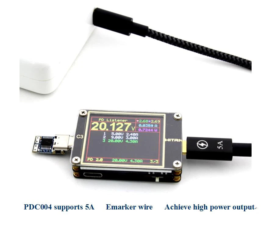 PDC004-PD PD decoy module Ip2721 PD23.0 to DC DC trigger extension cable QC4 charger 9V 12V 15V 20V TYPE-C