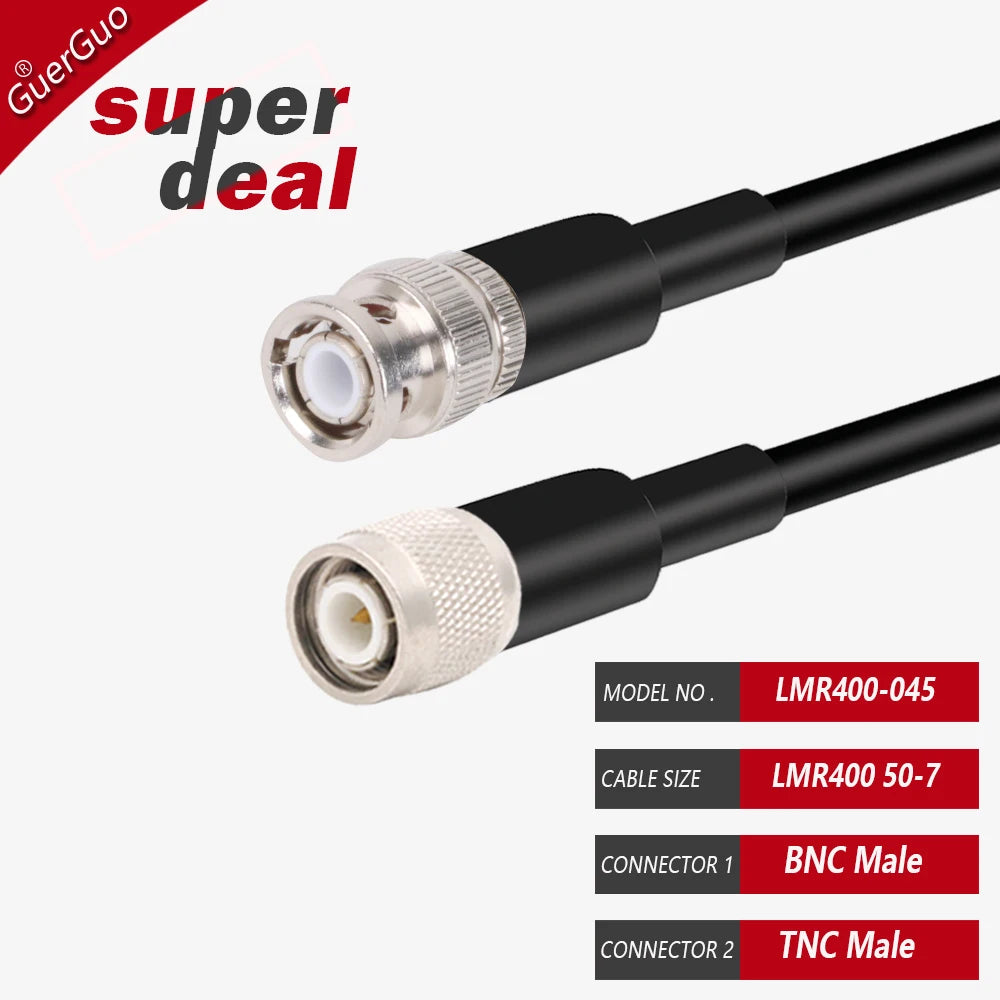 1PC 50 Ohm 50-7 RF Coaxial LMR400 Cable Cord SMA Male to BNC Male Connector Plug Extension Jumper Pigtail Adapter 1M 2M 3M