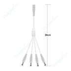 DC Power 1 Female to 2 Male 5.5mm x 2.1mm Barrel Plug Y Splitter Adapter Splitter Cord for Surveillance Camera LED Strip Light