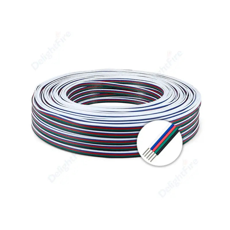 5-100m LED Cable 18 20 22AWG Hookup Wire 6 5 3 2 4pin RGB Extension Cable For LED Strip WS2812B Pixels Light SM JST Connectors