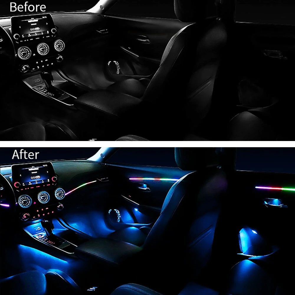 Symphony Car Ambient Lights Kit 18 in 1 LED Interior RGB APP Control Acrylic Guide Strip Light Auto Atmosphere Lamp