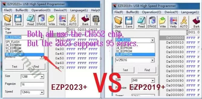 EZP2023+ High-speed SPI FLASH Programmer 24/25/93 BIOS 25T80 Burning Offline Reset Kit